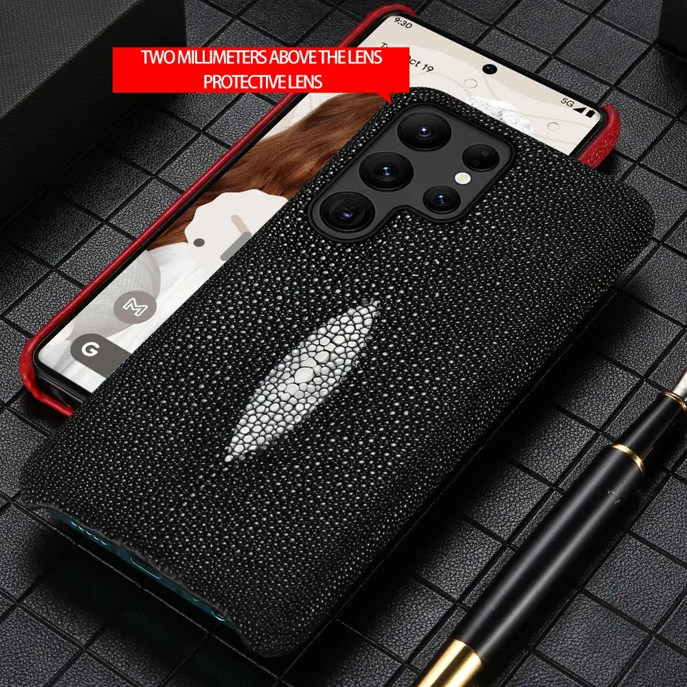 Genuine Stingray Leather Phone Case for Samsung galaxy S24 S21 S22 S23 Ultra S20 FE S10 Plus Note 20 10 A54 5G A53 A52S A52 Pinnacle Luxuries