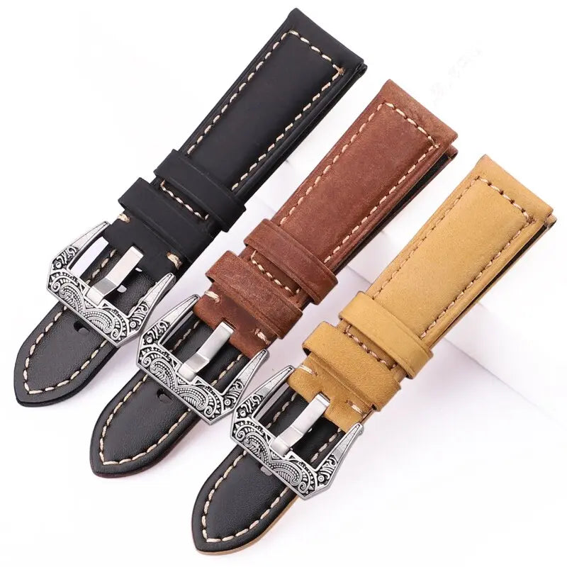 Pinnacle Handmade Genuine Italian Leather Watch Band 22mm 24mm Pinnacle Luxuries