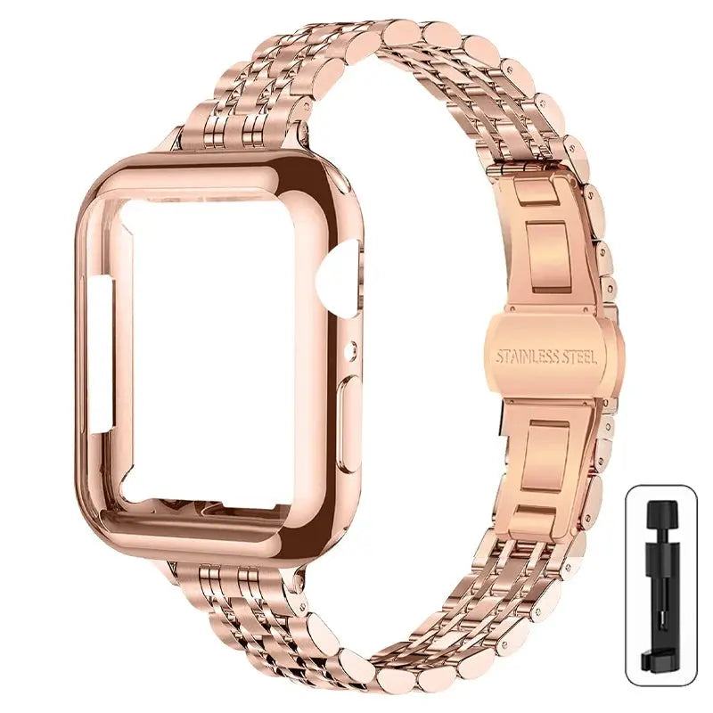 SvelteStyle Steel Elegance Set for Apple Watch - Pinnacle Luxuries