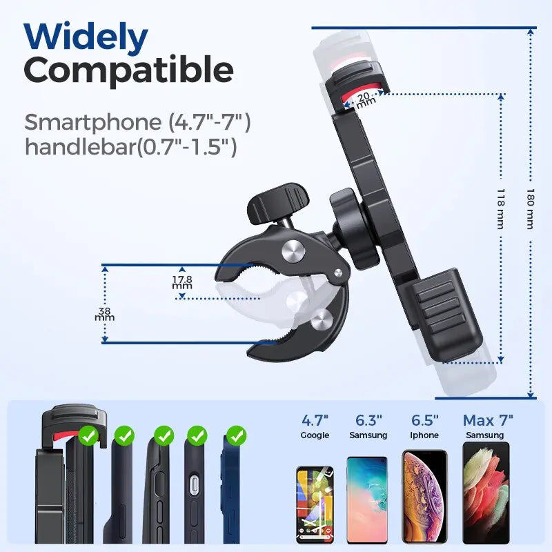 Pinnacle Luxuries UltraGrip Bike Motorcycle Phone Mount Holder Pinnacle Luxuries