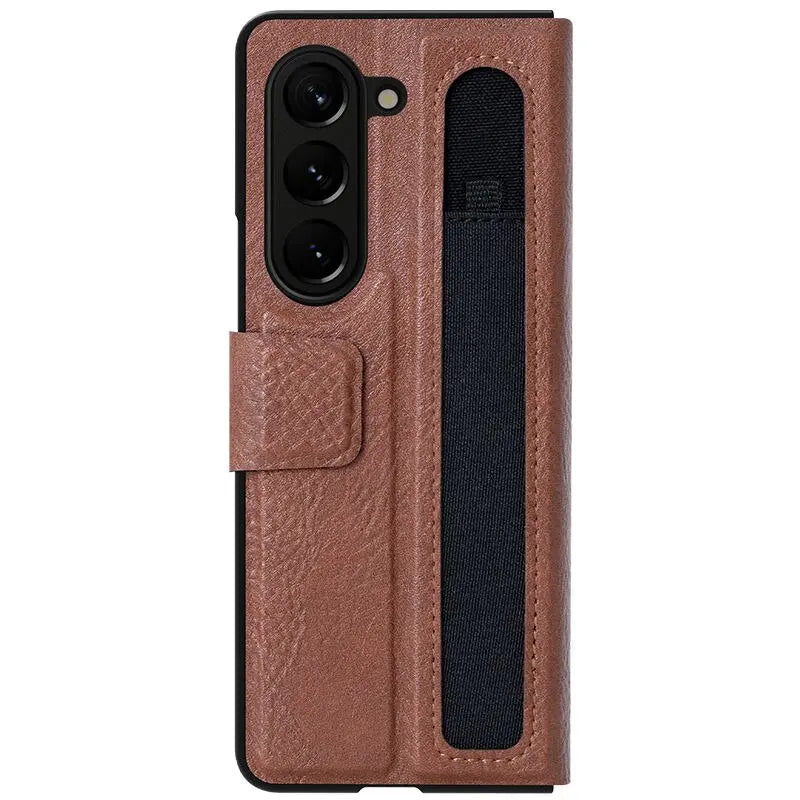 For Samsung Galaxy Z Fold 5 NILLKIN Aoge Leather Case with S-Pen Pocket & Built in Kickstand Luxury Full Protection Cover Pinnacle Luxuries