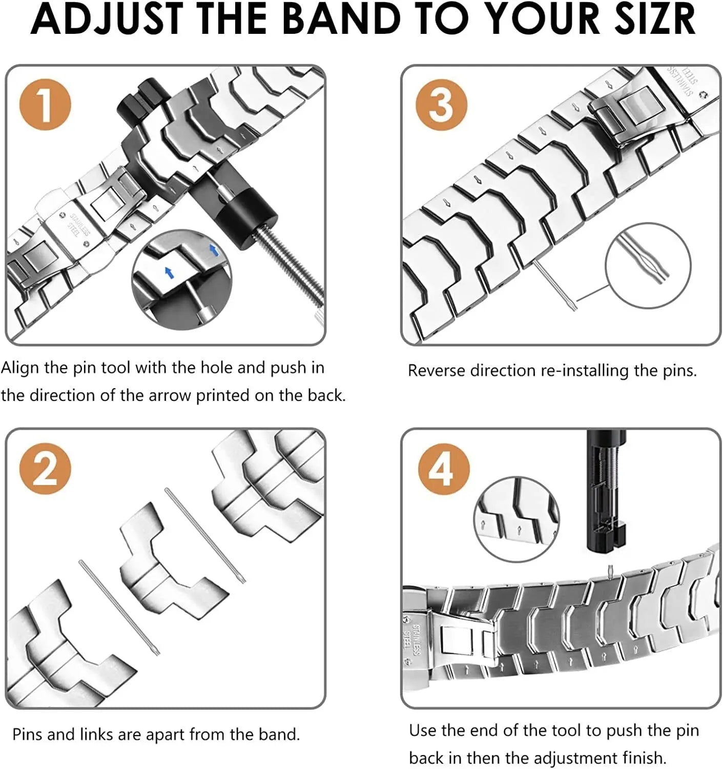 For Apple Watch Ultra Band 49mm 45mm 44mm 42mm Stainless Steel Strap for IWatch Series 8 7 6 5 4 Increase Link Bracelet Version Pinnacle Luxuries