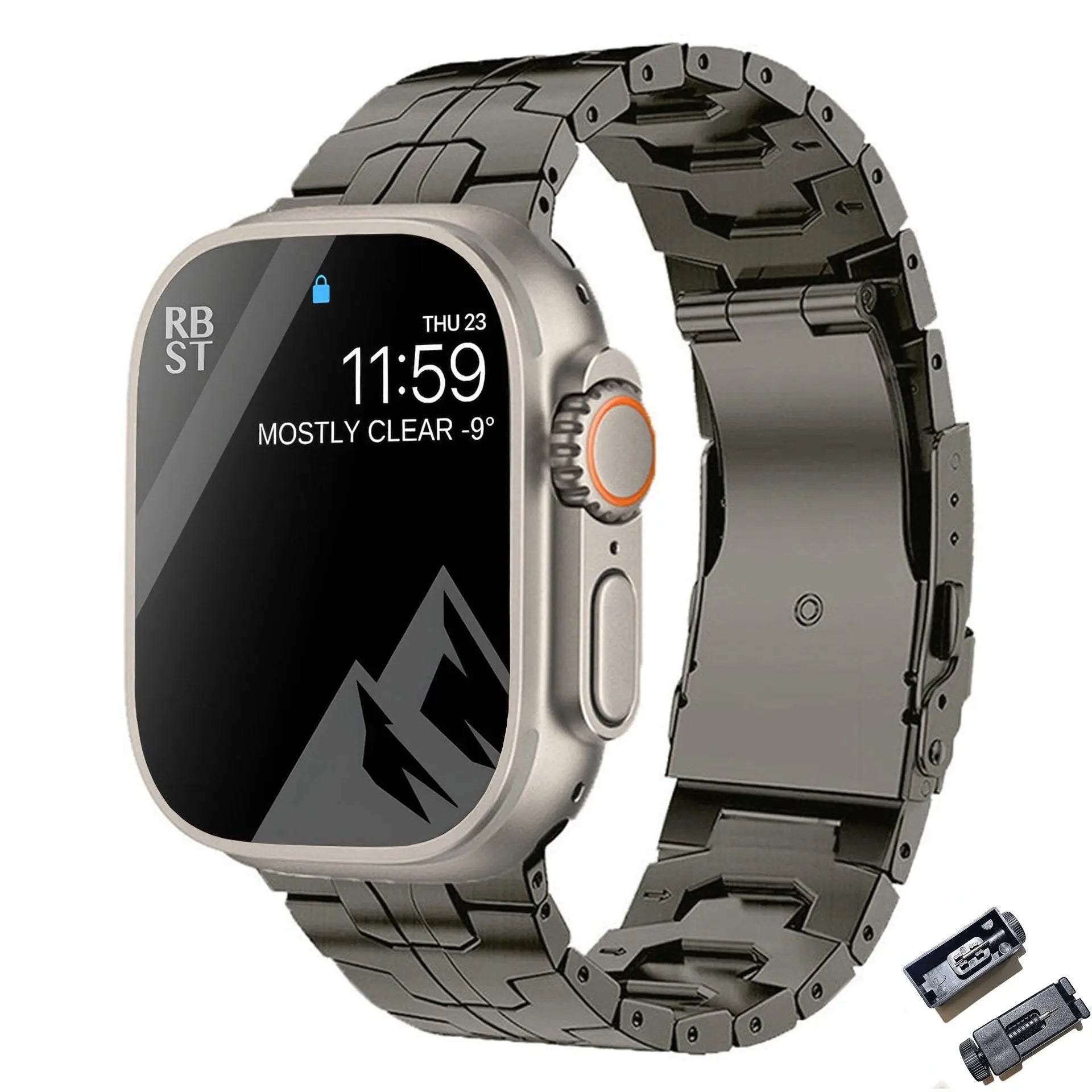 Luxury Titanium Strap for Apple Watch Band Ultra 49mm 45mm 44mm 41mm 38mm Men's Style Bracelet Correa for IWatch SE 8 7 6 5 4 3 Pinnacle Luxuries