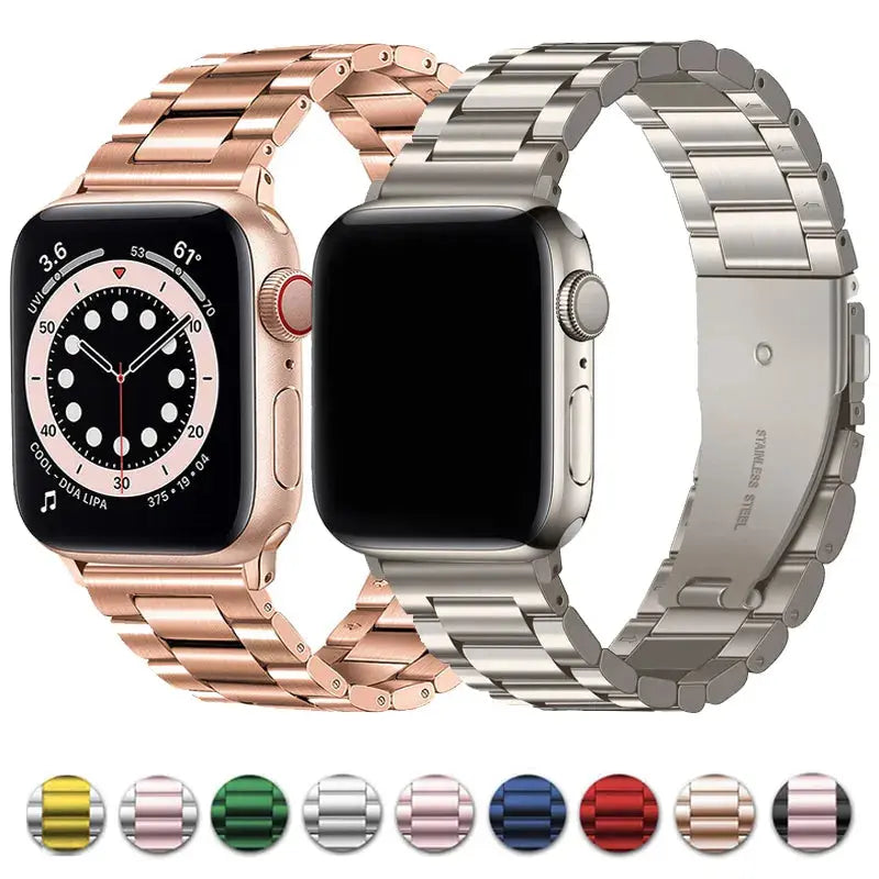Luxury Titanium Color Strap for Apple Watch Ultra 2 Band 49mm 45mm 44mm  42mm Metal Stainless Steel Bracelet Iwatch 9 8 7 6 5 SE
