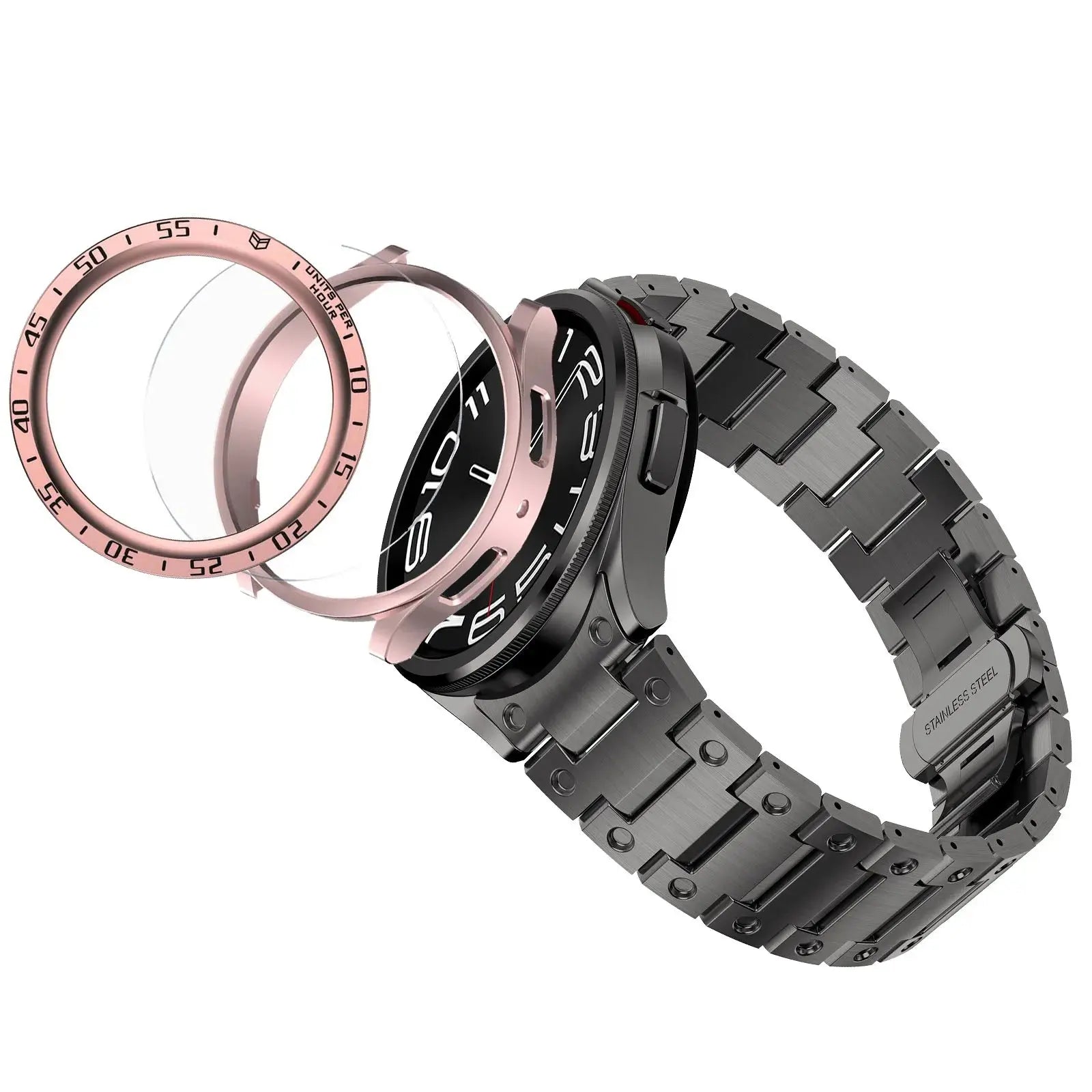 Titanium Elegance Band & Armor Case for Samsung Galaxy Watch