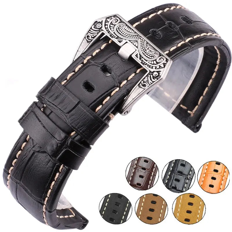 Pinnacle Handmade Genuine Italian Leather Watch Band 22mm 24mm Pinnacle Luxuries