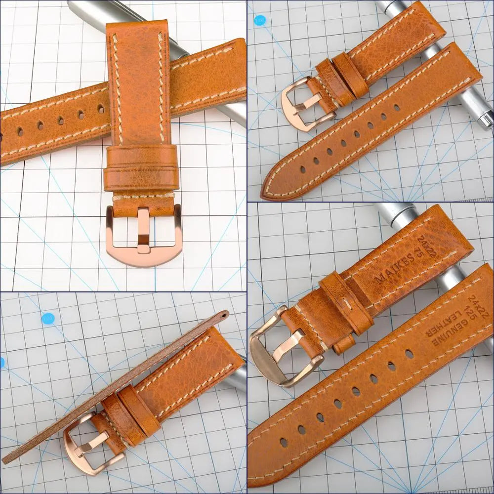 Hand Stitched Genuine Leather 20mm Band For Samsung Watch - Pinnacle Luxuries