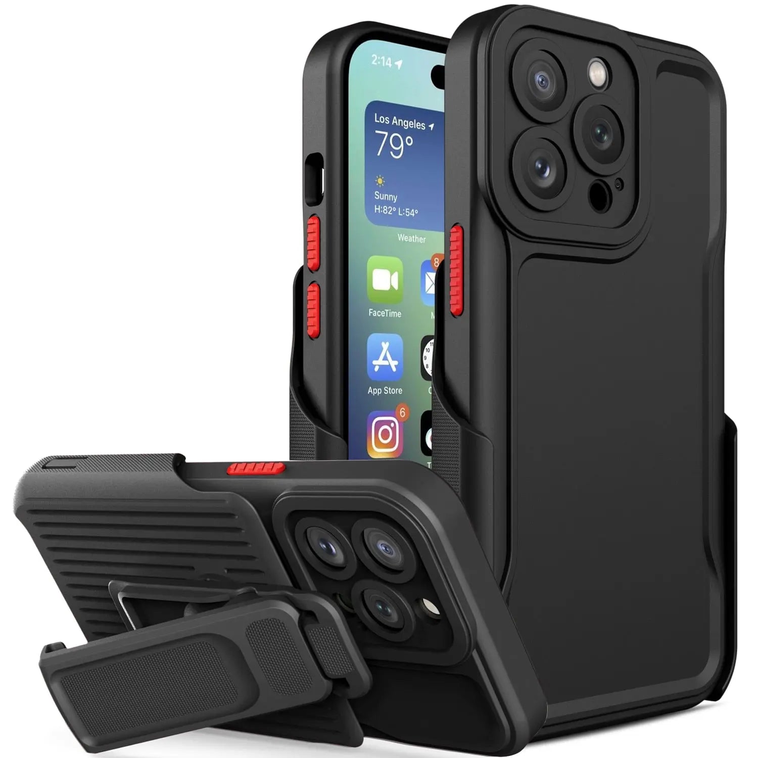 Pinnacle Custom Belt Clip Kickstand Case For iPhone 14 13 12 11 Pro Max - Pinnacle Luxuries