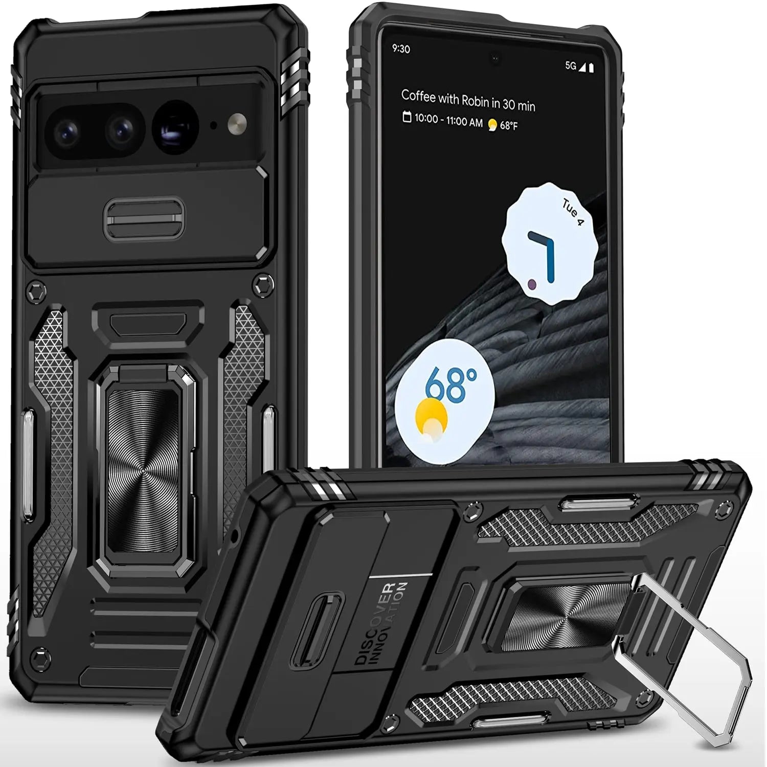 Pinnacle Kickstand Ring Shockproof Case For Google Pixel 7 Pro - Pinnacle Luxuries