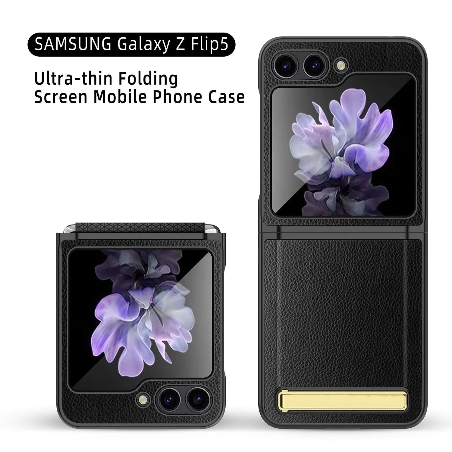 LuxuryGlide Sleek Leather Phone Case for Samsung Galaxy Z Flip 5 Pinnacle Luxuries