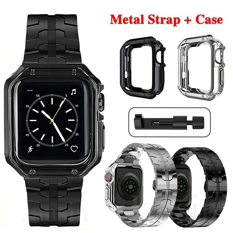 Pinnacle Premium Edition Stainless Steel Band Case For Apple Watch - Pinnacle Luxuries