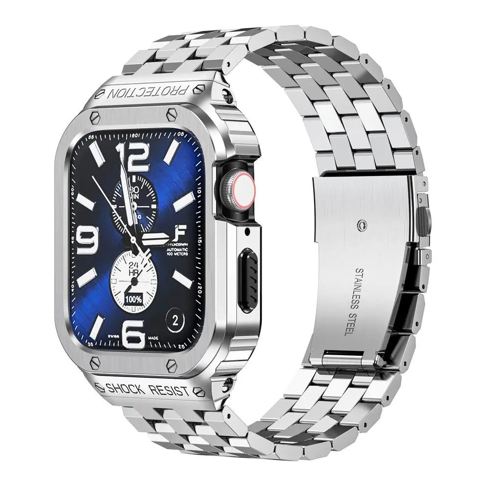 Pinnacle Stainless Steel Band Case Combo For Apple Watch Ultra 49mm - Pinnacle Luxuries