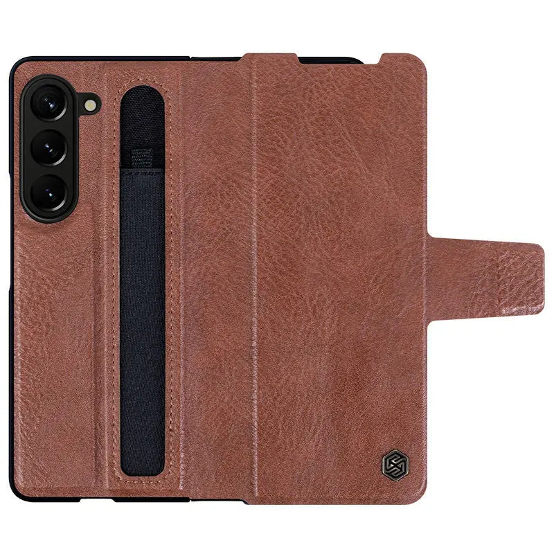 For Samsung Galaxy Z Fold 5 NILLKIN Aoge Leather Case with S-Pen Pocket & Built in Kickstand Luxury Full Protection Cover Pinnacle Luxuries