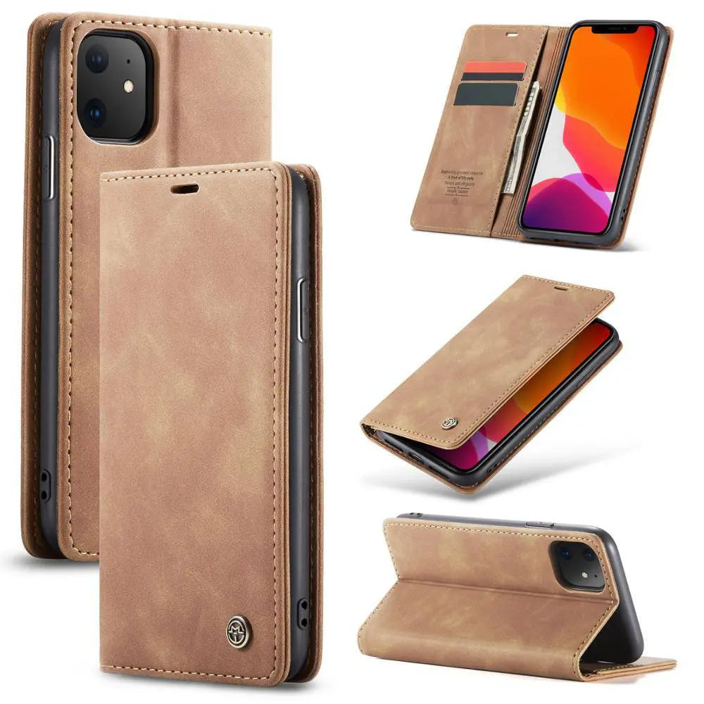 Leather Wallet Card Case For Apple iPhone 11/11 Pro/11 Pro Max - Pinnacle Luxuries