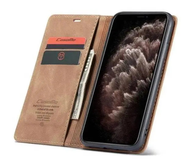 Vintage Leather Wallet Case For Apple iPhone 11/11 Pro/11 Pro Max XR X 8 7 Plus 6 6s Plus - Pinnacle Luxuries