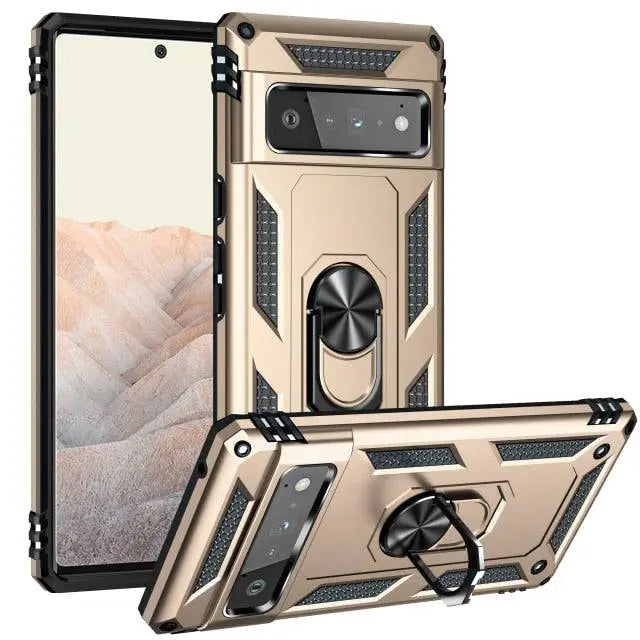 Military Grade Cobra Armor Ring Holder Stand Case For Google Pixel 6 Pro - Pinnacle Luxuries