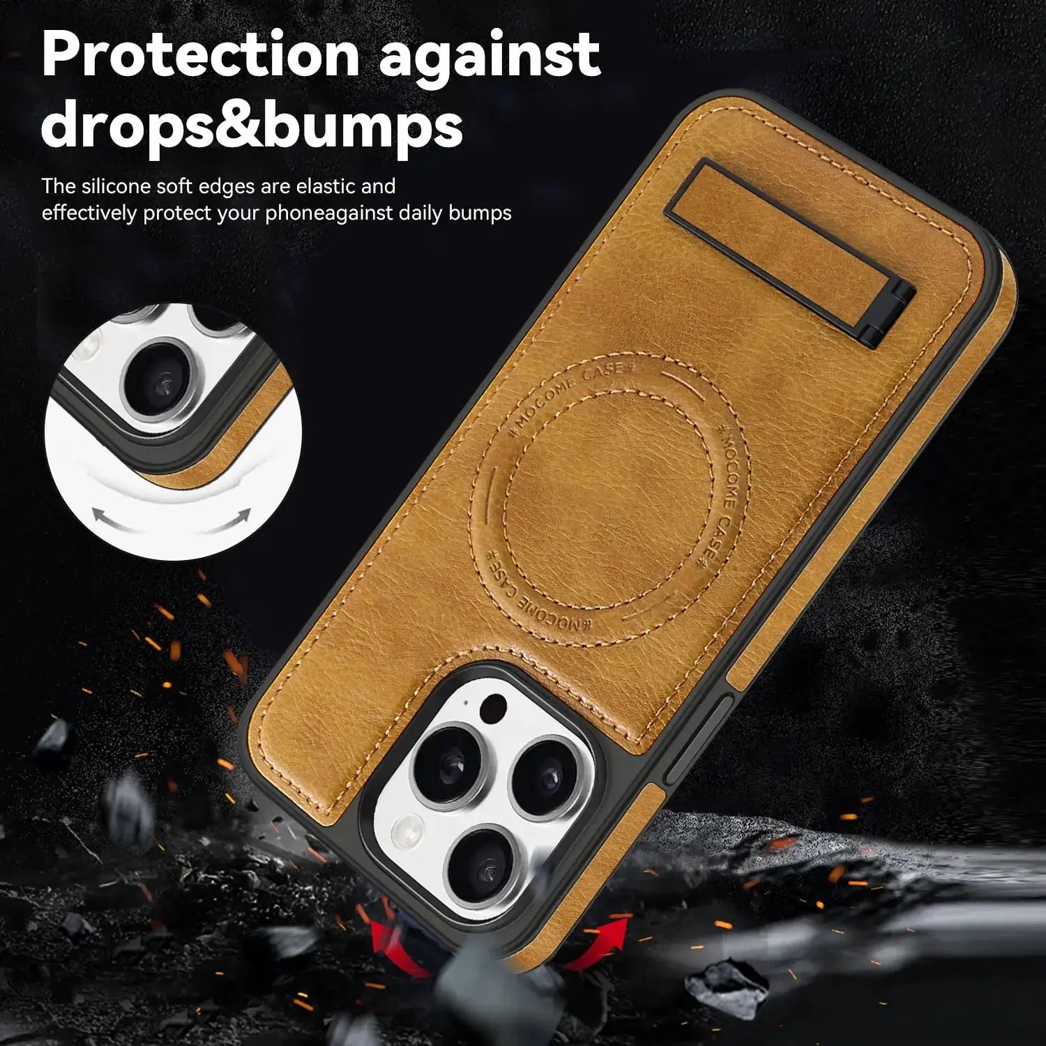 for iPhone 15/14/13/12/11 Pro Max Plus Case, Fit for Mag-Safe, Mil-Grade Drop Protection, Adjustable Kickstand Leather Cover Pinnacle Luxuries