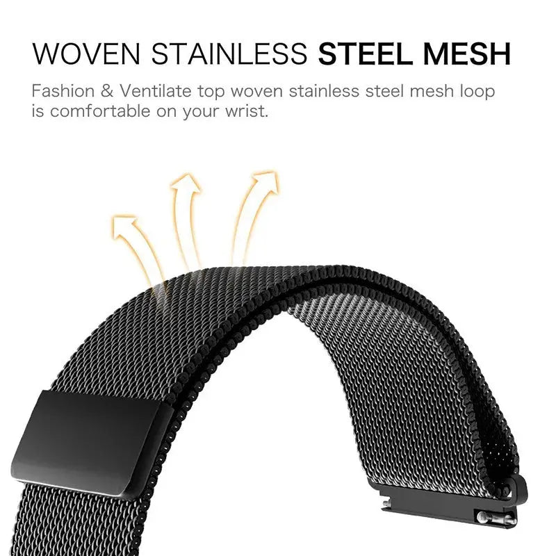 18mm 20mm 22mm Metal Strap For Garmin Vivoactive 3 4 4s Band Watch Venu 2 2s 3s SQ Forerunner 645 Bracelet Milanese Loop Pinnacle Luxuries