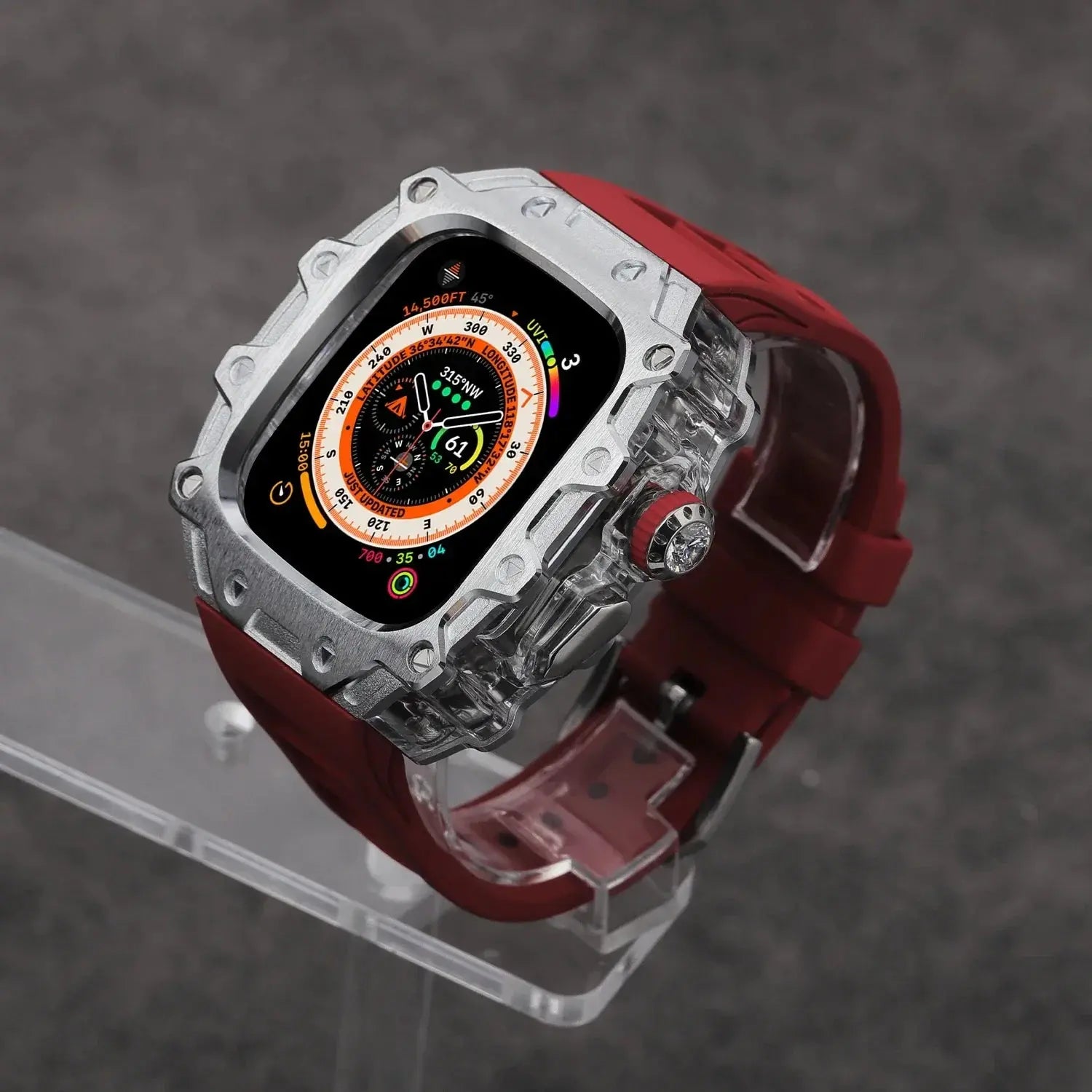 Titanium Alloy Case and Fluorubber Band Combo for Apple Watch Ultra and Ultra 2 - Pinnacle Luxuries