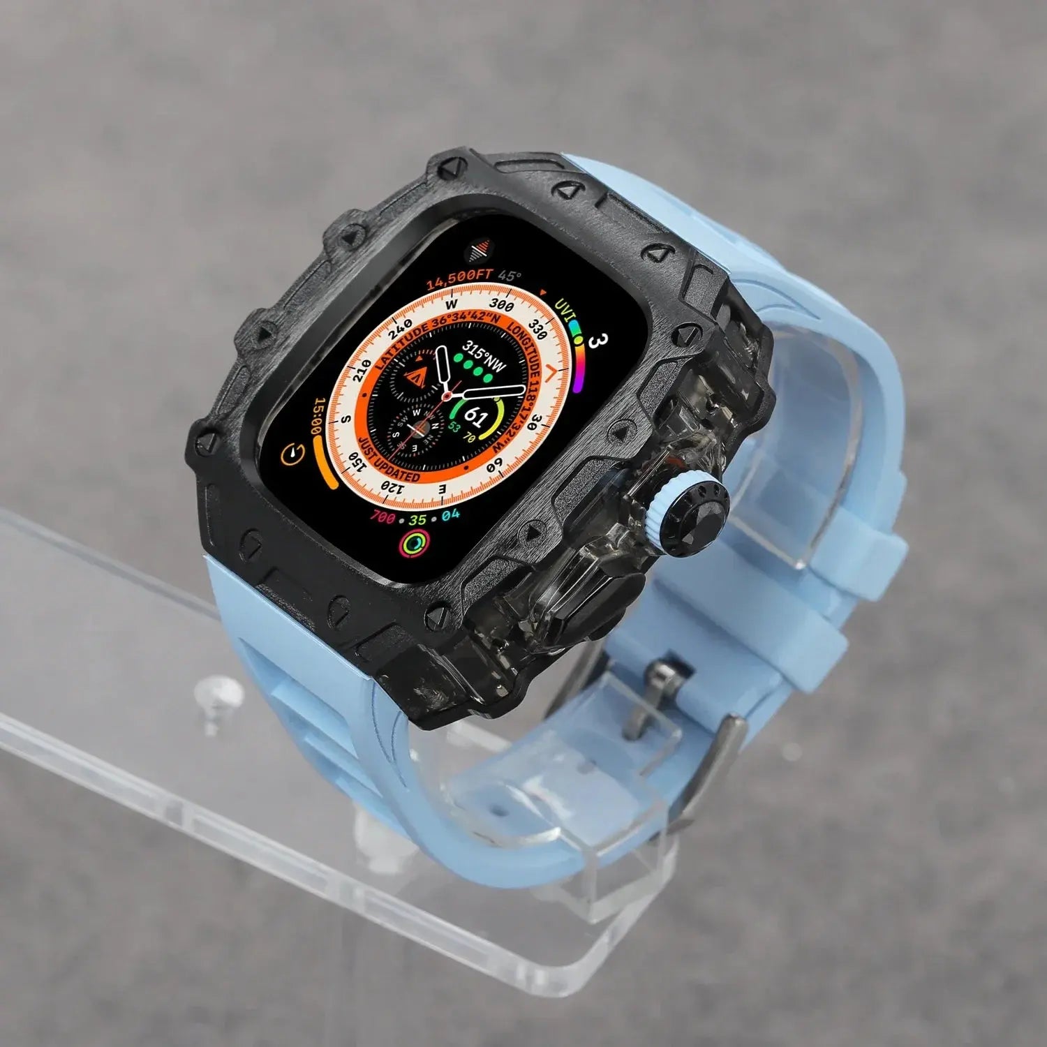 Titanium Alloy Case and Fluorubber Band Combo for Apple Watch Ultra and Ultra 2 - Pinnacle Luxuries