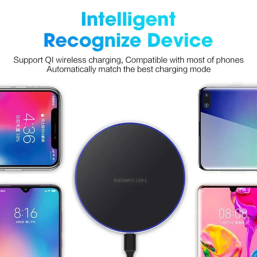 30W Wireless Charger Pad for iPhone 15 14 13 12 11 Pro Max X Samsung Xiaomi Phone  Chargers Induction Fast Charging Dock Station Pinnacle Luxuries