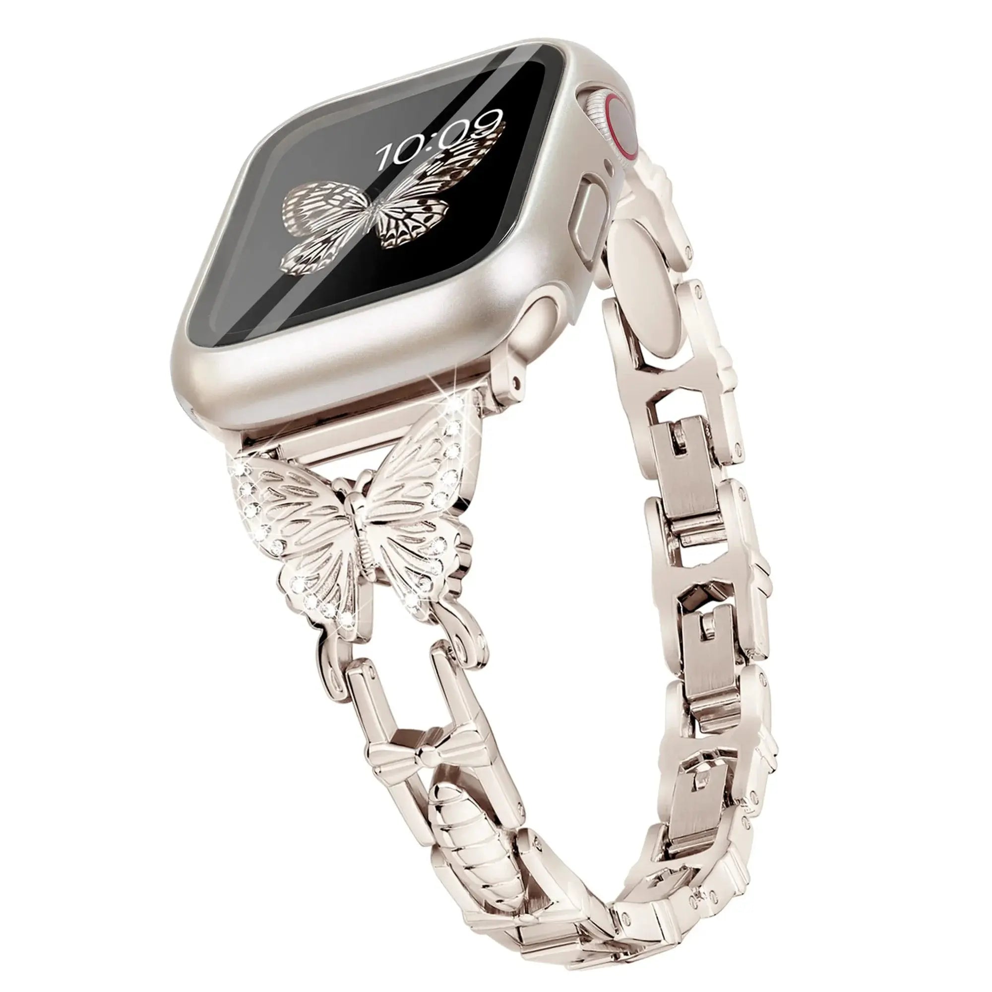 Diamond Butterfly for Apple Watch band 40mm 44mm 41mm 49mm 45mm 38mm Metal Bracelet iWatch series se  6 3 4 5 Ultra 2 8 9 strap Pinnacle Luxuries