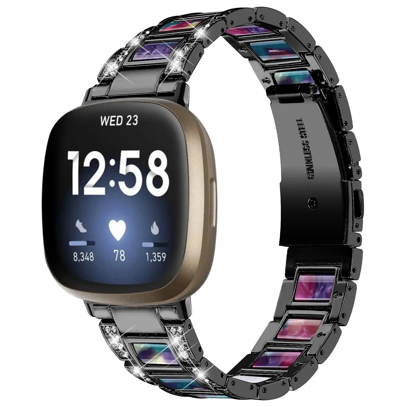 DiamondFlex Stainless Steel Band for Fitbit Versa 3/4 and Sense 1/2 - Pinnacle Luxuries