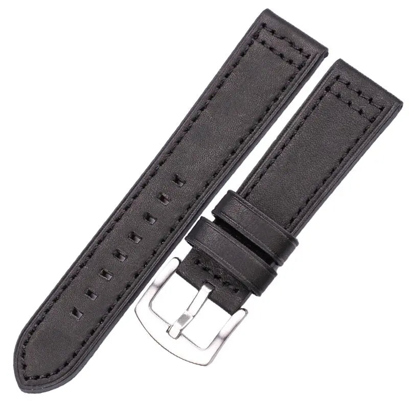 PL Genuine Cowhide Hand Stitched Leather Watch Band 18mm 20mm 22mm 24mm Pinnacle Luxuries