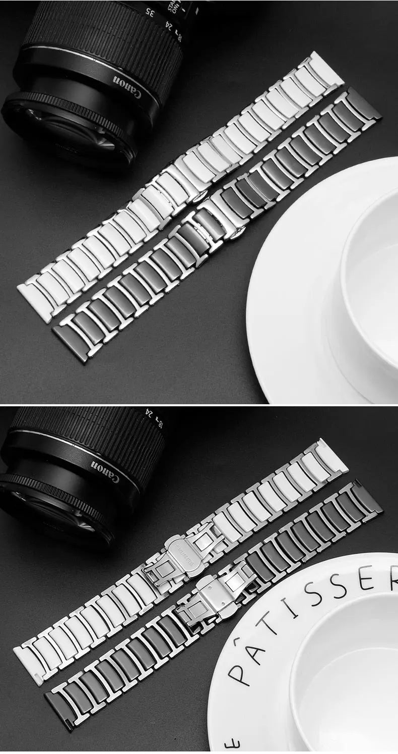 20mm 22mm Ceramics Stainless Steel Strap For Amazfit BIP GTS 2 3 4 4mini 42MM 47MM Bracelet Correa For Amazfit GTR 4 3 Pro 2 2e Pinnacle Luxuries