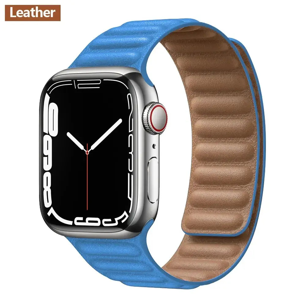 Luxe Leather Loop & Silicone Magnetic Bands for Apple Watch Series 9 & Ultra 2 - Pinnacle Luxuries