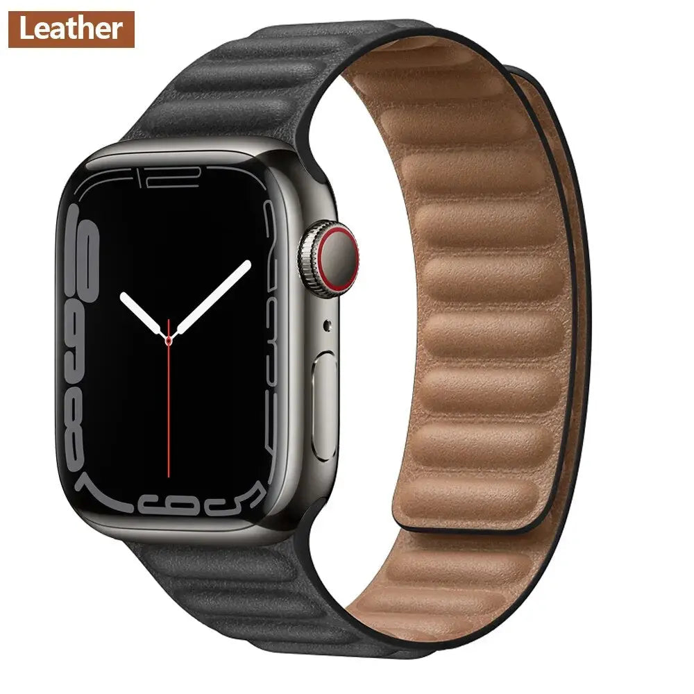 Luxe Leather Loop & Silicone Magnetic Bands for Apple Watch Series 9 & Ultra 2 - Pinnacle Luxuries