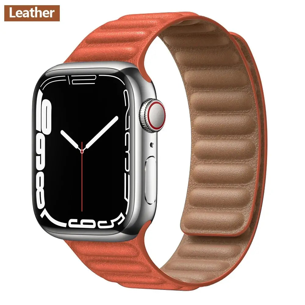 Luxe Leather Loop & Silicone Magnetic Bands for Apple Watch Series 9 & Ultra 2 - Pinnacle Luxuries