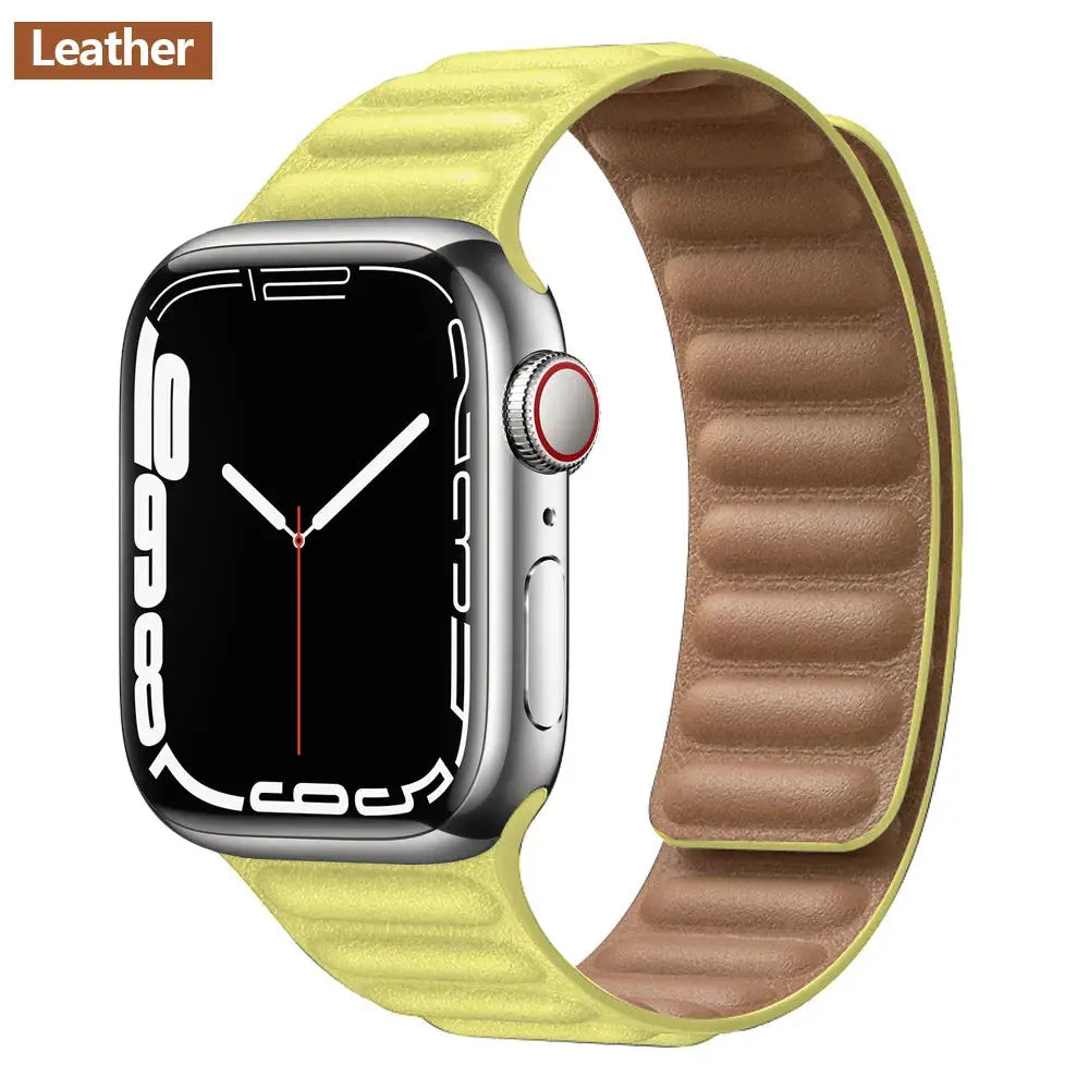 Luxe Leather Loop & Silicone Magnetic Bands for Apple Watch Series 9 & Ultra 2 - Pinnacle Luxuries