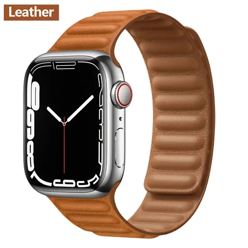 Luxe Leather Loop & Silicone Magnetic Bands for Apple Watch Series 9 & Ultra 2 - Pinnacle Luxuries