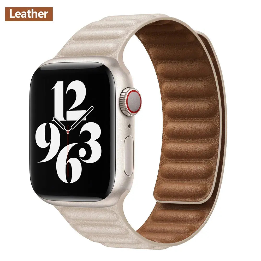 Luxe Leather Loop & Silicone Magnetic Bands for Apple Watch Series 9 & Ultra 2 - Pinnacle Luxuries