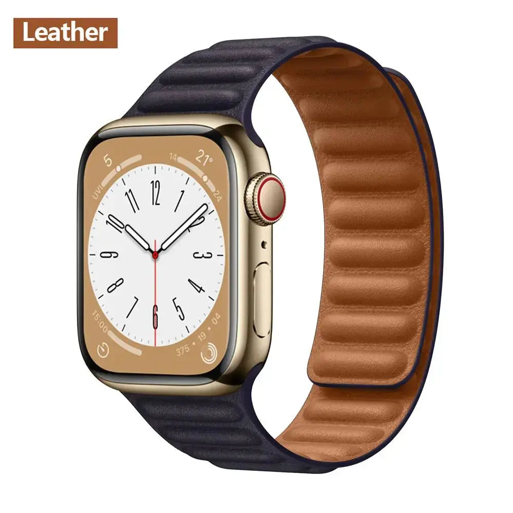 Luxe Leather Loop & Silicone Magnetic Bands for Apple Watch Series 9 & Ultra 2 - Pinnacle Luxuries