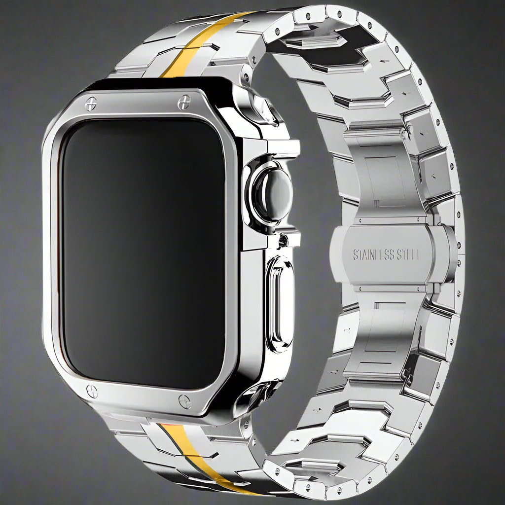 Luxury Metal Strap+TPU Case For Apple Watch Series 10 9 8 SE 46mm 42mm 45mm 41mm 44 40mm Stainless Steel Band iWatch Ultra2 49mm Pinnacle Luxuries