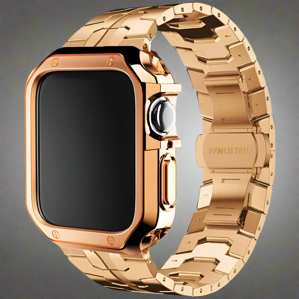 Luxury Metal Strap+TPU Case For Apple Watch Series 10 9 8 SE 46mm 42mm 45mm 41mm 44 40mm Stainless Steel Band iWatch Ultra2 49mm Pinnacle Luxuries
