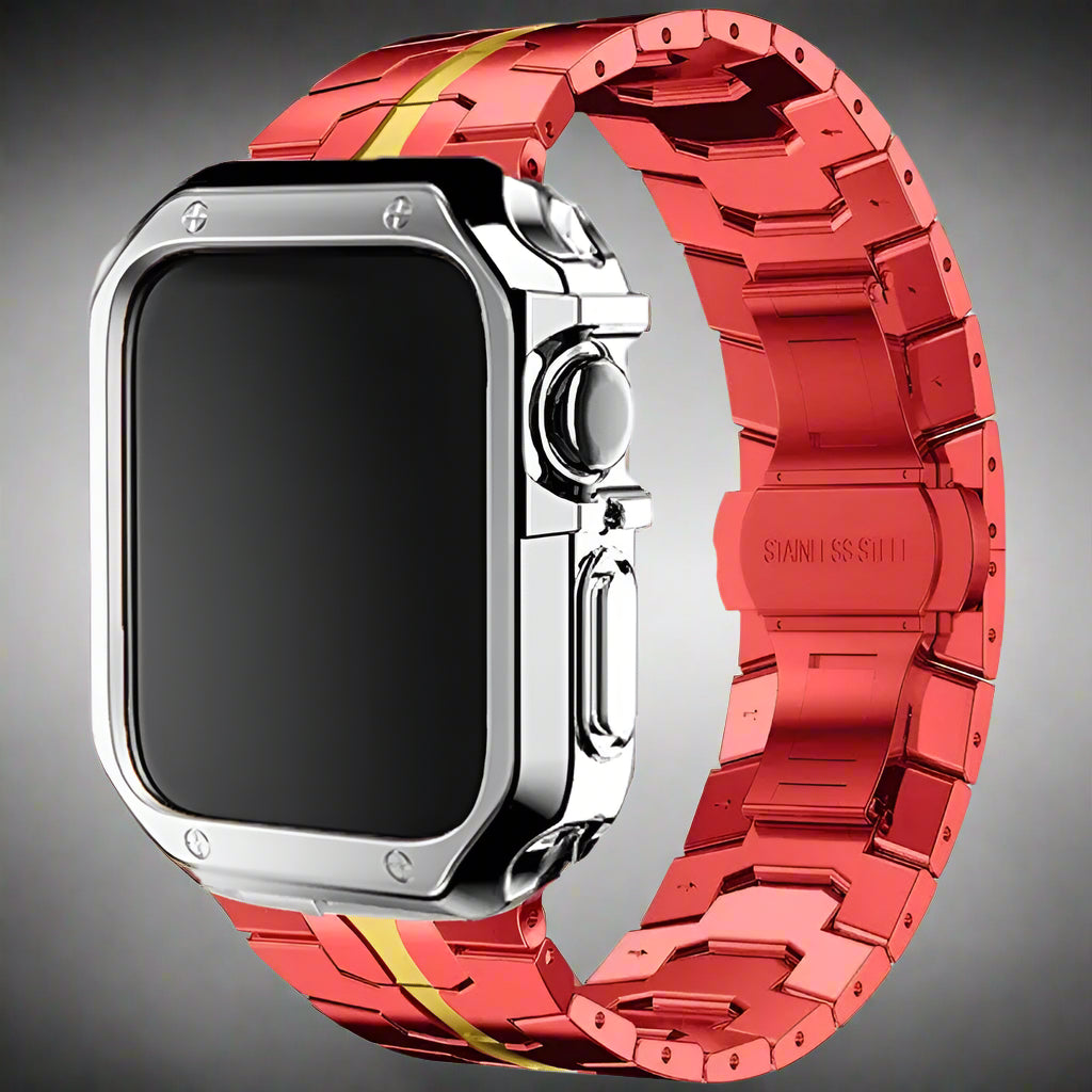 Luxury Metal Strap+TPU Case For Apple Watch Series 10 9 8 SE 46mm 42mm 45mm 41mm 44 40mm Stainless Steel Band iWatch Ultra2 49mm Pinnacle Luxuries
