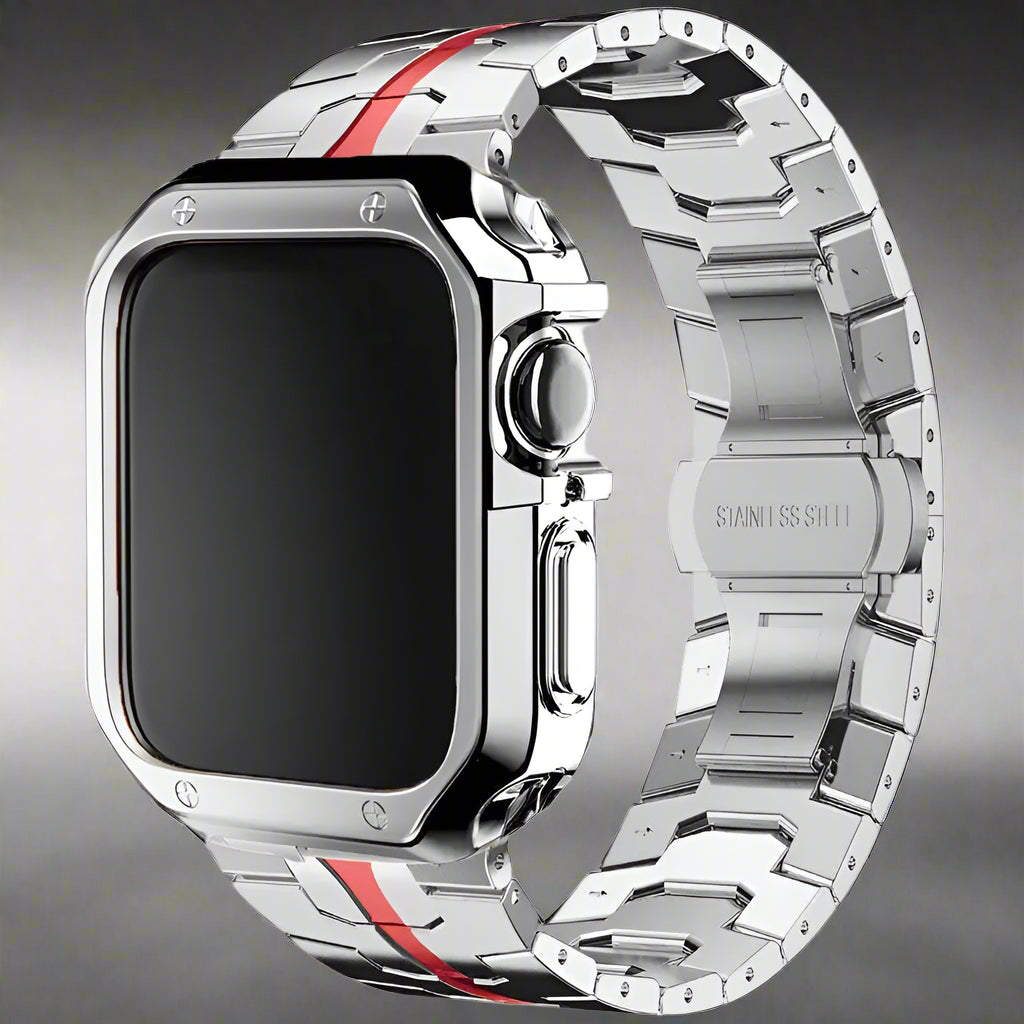 Luxury Metal Strap+TPU Case For Apple Watch Series 10 9 8 SE 46mm 42mm 45mm 41mm 44 40mm Stainless Steel Band iWatch Ultra2 49mm Pinnacle Luxuries