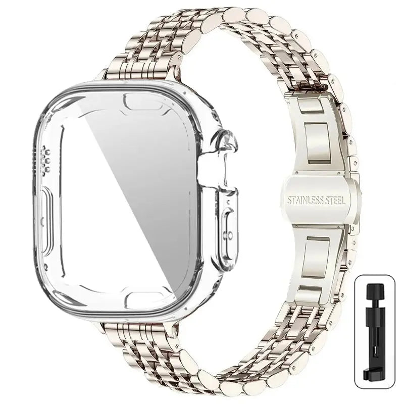 SvelteStyle Steel Elegance Set for Apple Watch - Pinnacle Luxuries