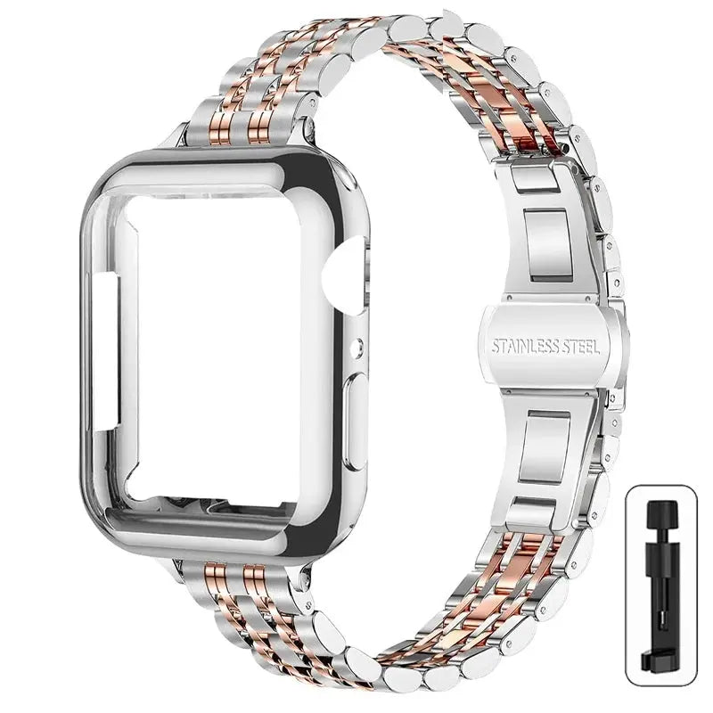 SvelteStyle Steel Elegance Set for Apple Watch - Pinnacle Luxuries