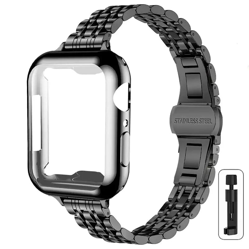 SvelteStyle Steel Elegance Set for Apple Watch - Pinnacle Luxuries