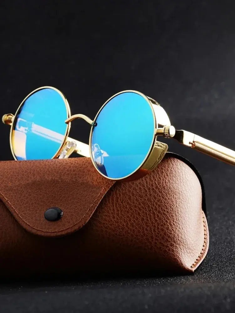 Metal Steampunk Sunglasses Men Women Fashion Round Glasses Brand Designer Vintage Sun Glasses High Quality Oculos de sol 2021 Pinnacle Luxuries