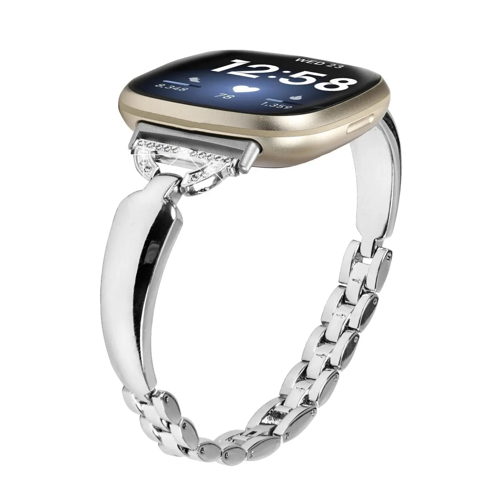 New Metal Watch Strap For Fitbit Versa 4 3 sense Smart watch Wrist Bracelet Band  Stainless Steel Zinc alloy diamond strap Pinnacle Luxuries