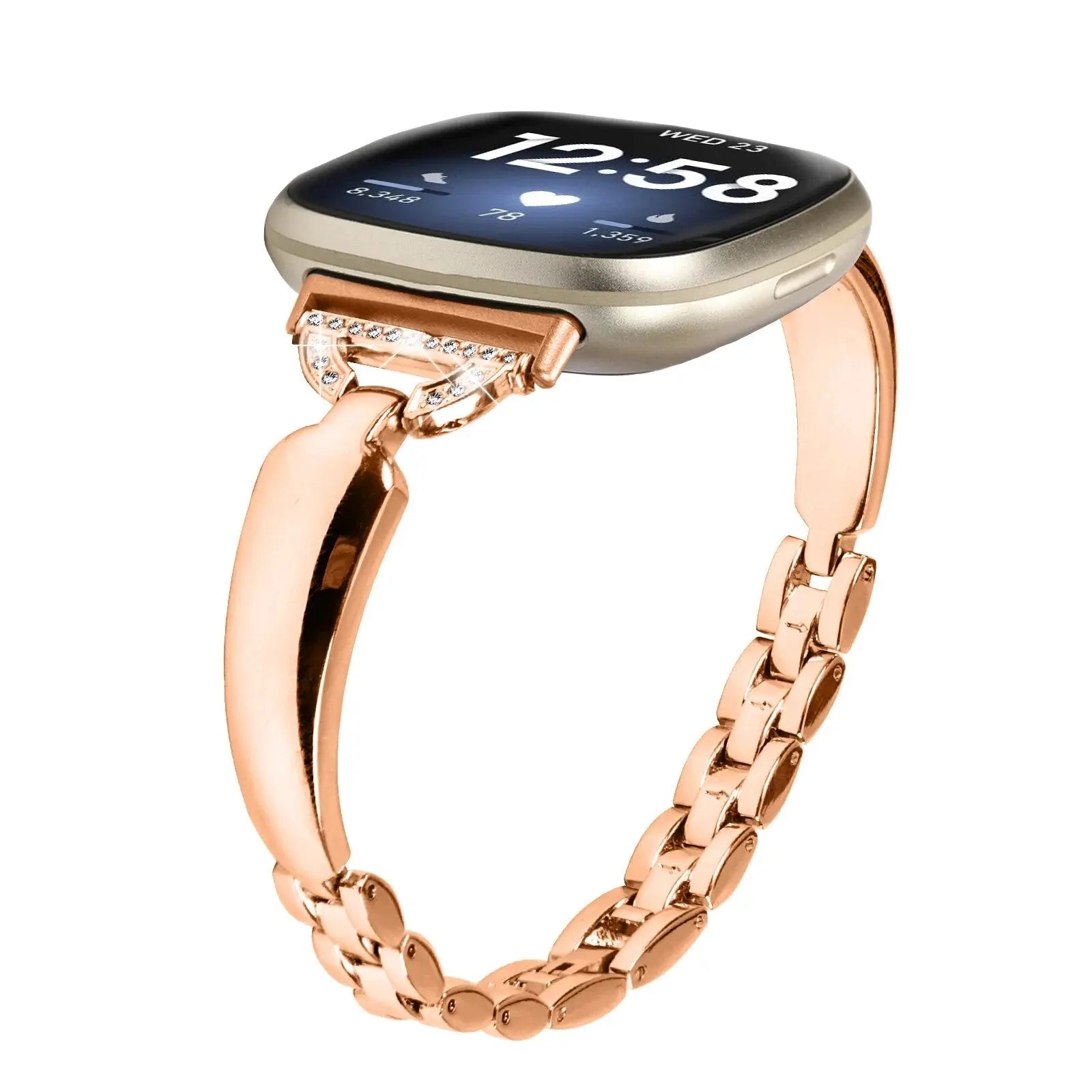 Steel Blossom Crystal Band For Fitbit Versa 3 | Fitbit Versa 4 | Fitbit Sense - Pinnacle Luxuries