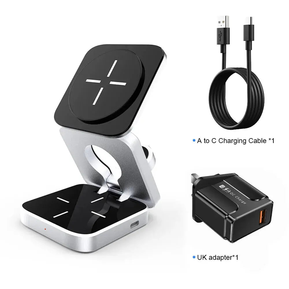 PinnacleCharge Foldable Trio Wireless Charging Station - Pinnacle Luxuries