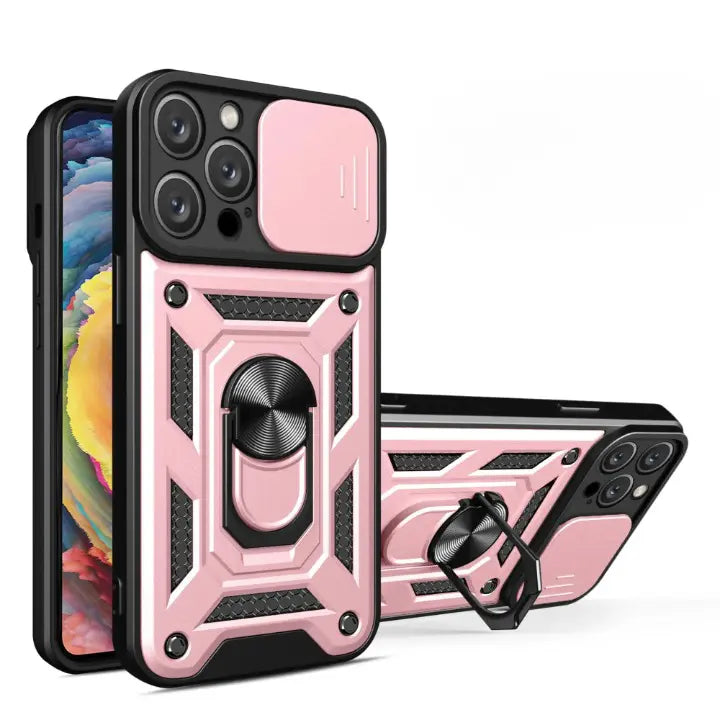 Case For iPhone 15 Pro Max 14 Pro 13 12 11 Pro Max XR XS Max 7 8 SE Slide Camera Magnetic Kickstand Armor Shockproof Phone Cover Pinnacle Luxuries