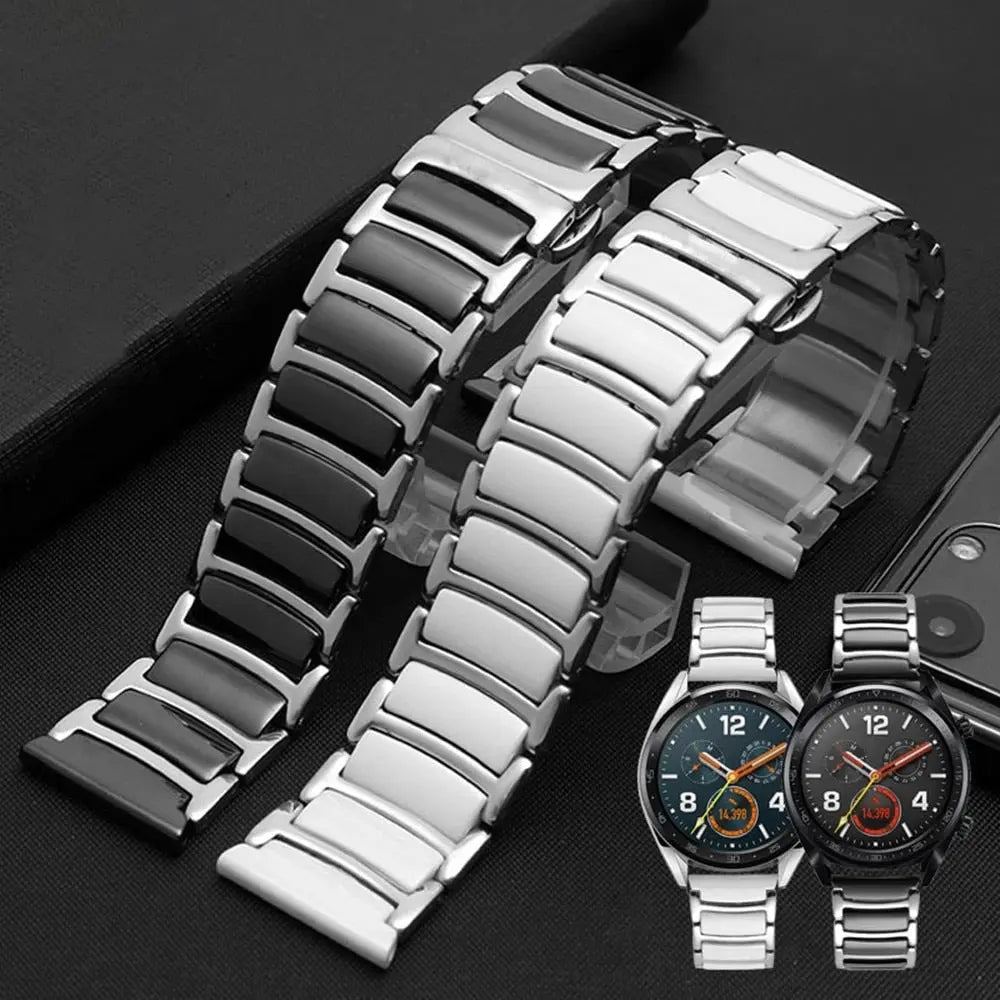 20mm 22mm Ceramics Stainless Steel Strap For Amazfit BIP GTS 2 3 4 4mini 42MM 47MM Bracelet Correa For Amazfit GTR 4 3 Pro 2 2e Pinnacle Luxuries