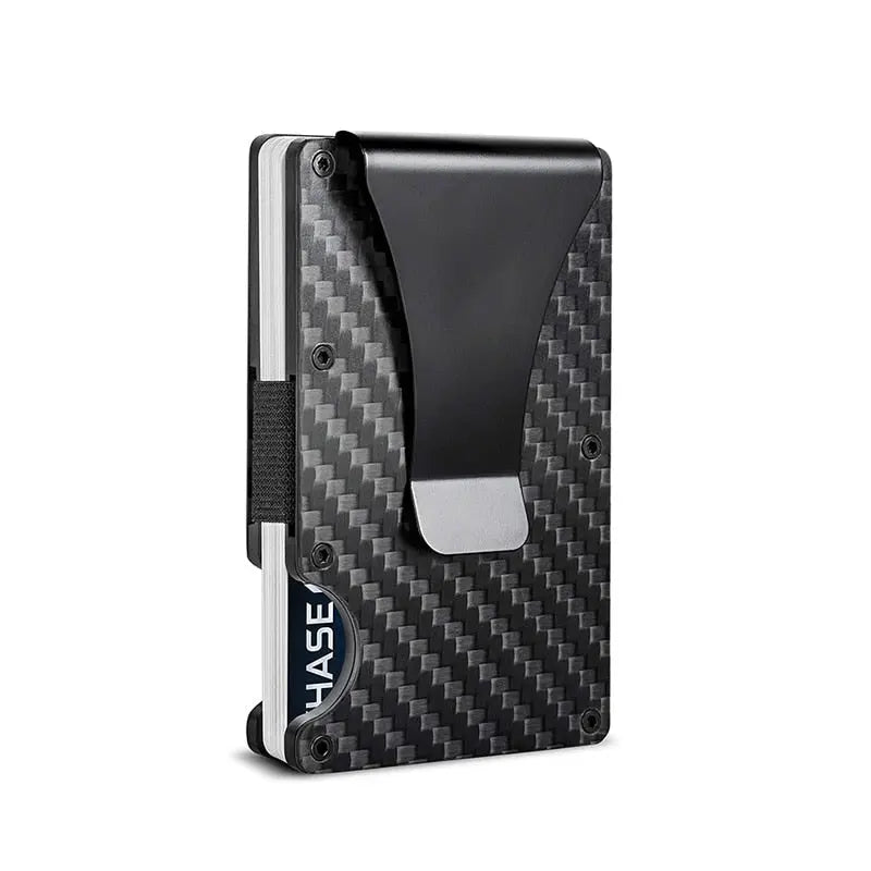 DIENQI Carbon Fiber Card Holder Mini Aluminum Metal RFID Magic Men's Wallet Pinnacle Luxuries